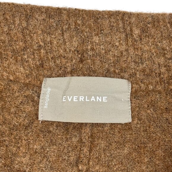 Everlane Knit Sweater Pants Sz L Tan Wool Blend Elastic Waist Stretch Cozy - Picture 4 of 10